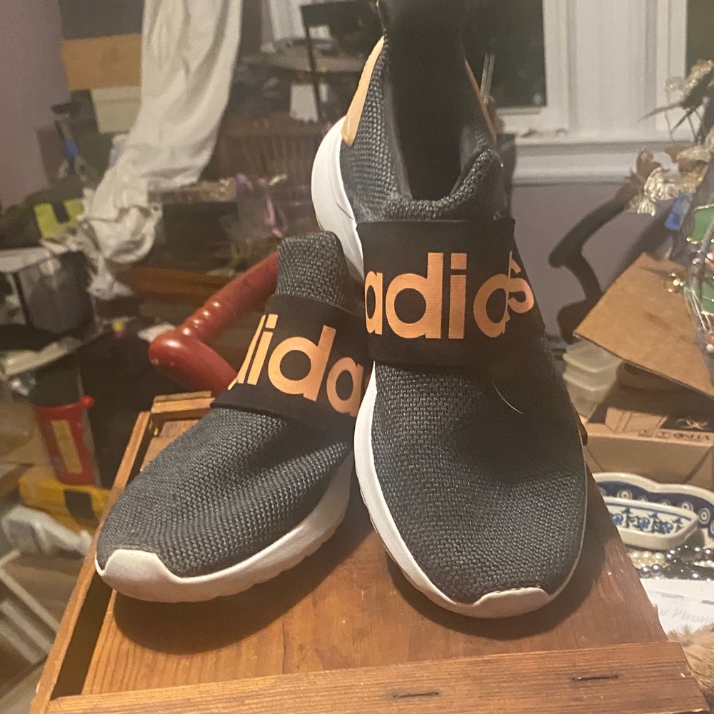 adidas Originals Black and Orange Slip-On Sneakers